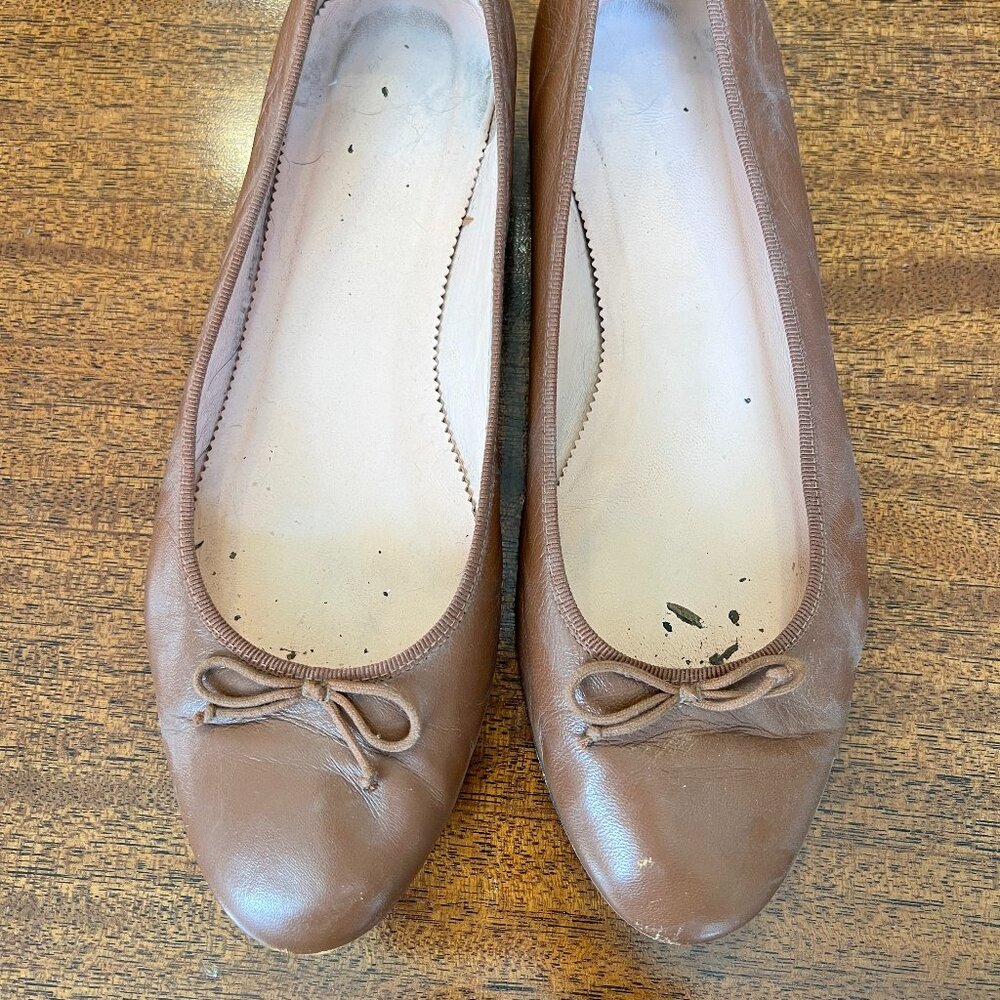 J. Crew KiKi Ballet flats camel brown leather